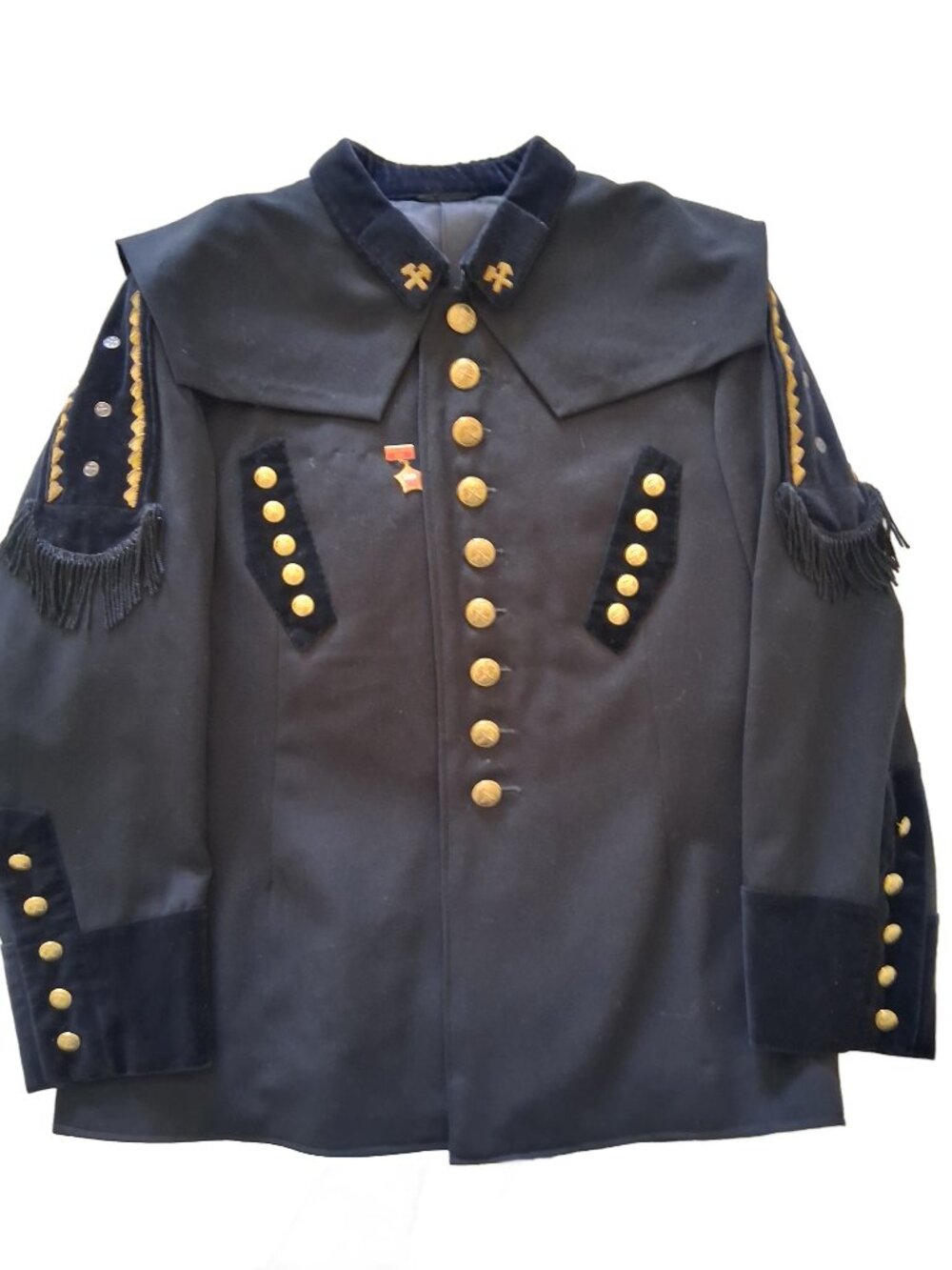 Vintage Polish Engineer Miner Ceremonial Uniform Jacket Brass Buttons & Fringe S